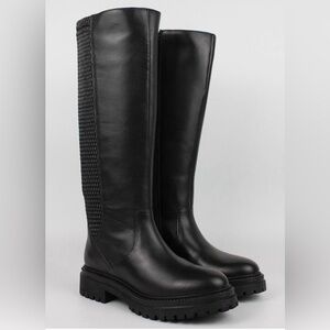 Geox Black Iridea Lug Sole Boots Sz 38